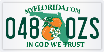 FL license plate 0480ZS