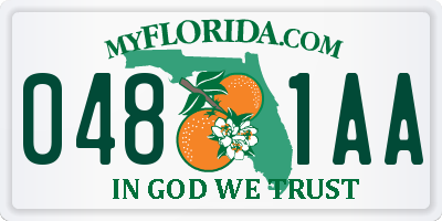 FL license plate 0481AA