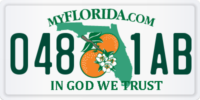 FL license plate 0481AB