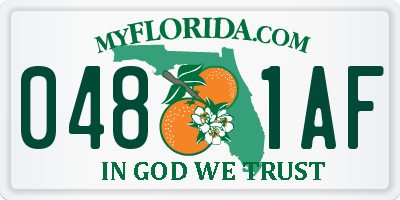FL license plate 0481AF