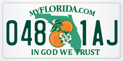 FL license plate 0481AJ