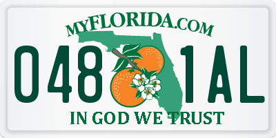 FL license plate 0481AL