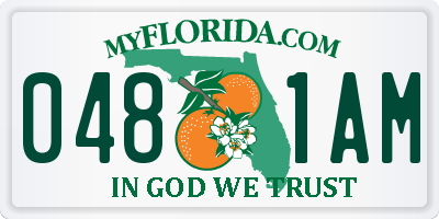 FL license plate 0481AM