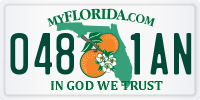 FL license plate 0481AN