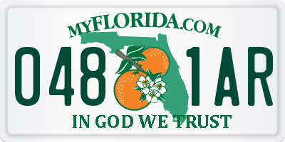 FL license plate 0481AR