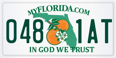 FL license plate 0481AT