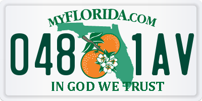 FL license plate 0481AV