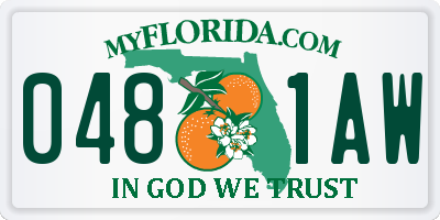 FL license plate 0481AW