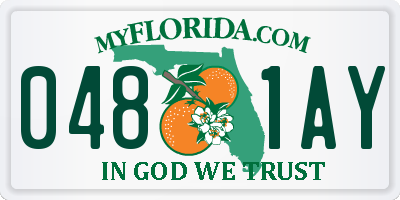 FL license plate 0481AY