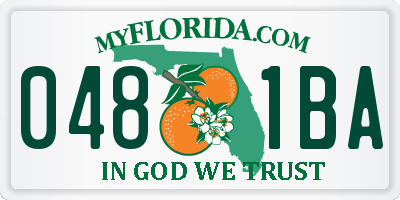 FL license plate 0481BA