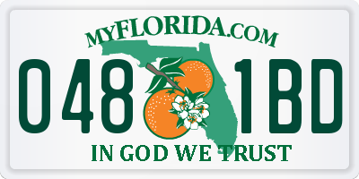 FL license plate 0481BD