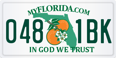 FL license plate 0481BK