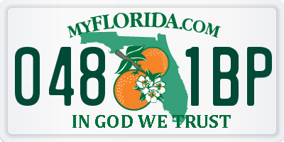 FL license plate 0481BP