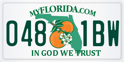 FL license plate 0481BW