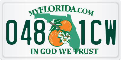 FL license plate 0481CW
