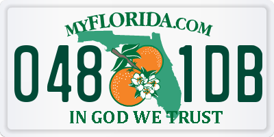 FL license plate 0481DB