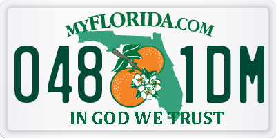 FL license plate 0481DM