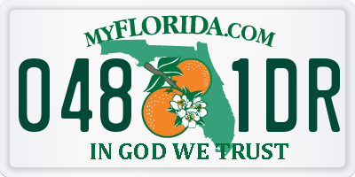 FL license plate 0481DR