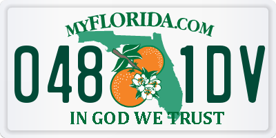 FL license plate 0481DV