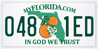 FL license plate 0481ED