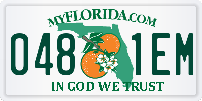FL license plate 0481EM