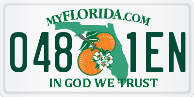 FL license plate 0481EN