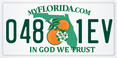 FL license plate 0481EV