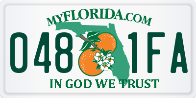 FL license plate 0481FA