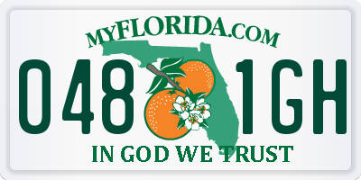 FL license plate 0481GH