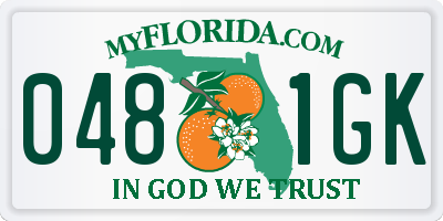 FL license plate 0481GK