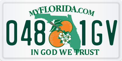 FL license plate 0481GV