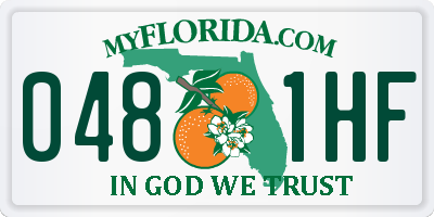 FL license plate 0481HF