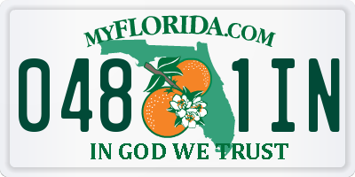FL license plate 0481IN