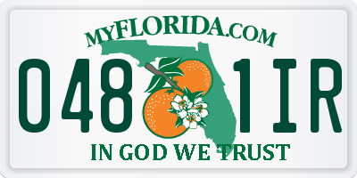 FL license plate 0481IR