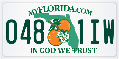 FL license plate 0481IW