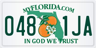 FL license plate 0481JA