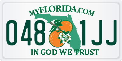FL license plate 0481JJ