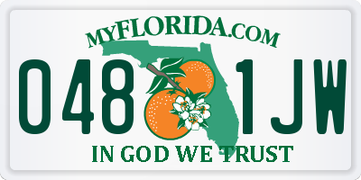 FL license plate 0481JW