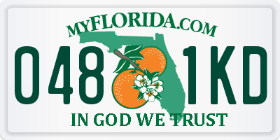FL license plate 0481KD