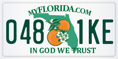FL license plate 0481KE