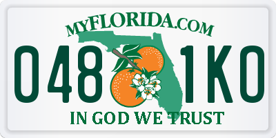 FL license plate 0481KO