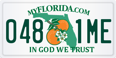 FL license plate 0481ME