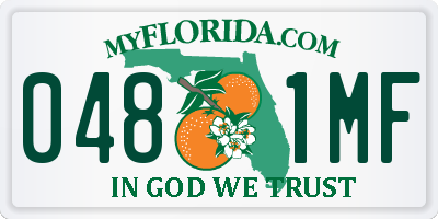 FL license plate 0481MF