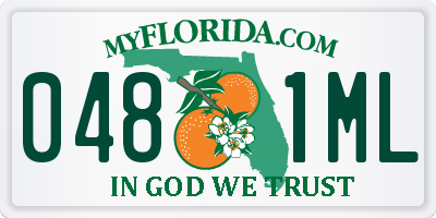 FL license plate 0481ML
