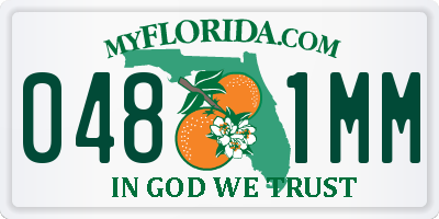 FL license plate 0481MM