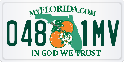 FL license plate 0481MV