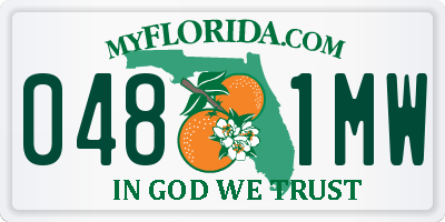 FL license plate 0481MW