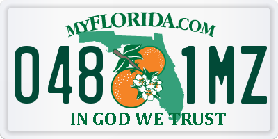 FL license plate 0481MZ