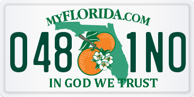 FL license plate 0481NO