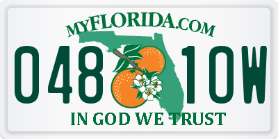 FL license plate 0481OW